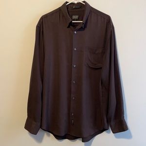 DKNY Collared Button Down Shirt Size Large